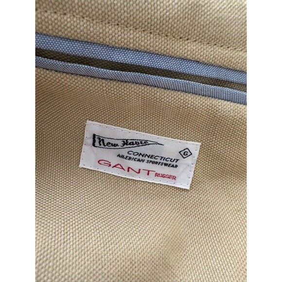 GANT Linen Cotton Unstructured Two Button Blazer Beige Tan Wedding Men's Size 52 - Picture 9 of 11